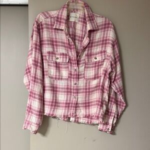 Lucky Brand Pink Plaid Button Down Shirt